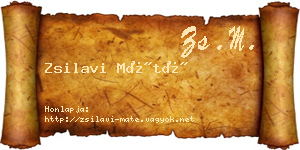 Zsilavi Máté névjegykártya